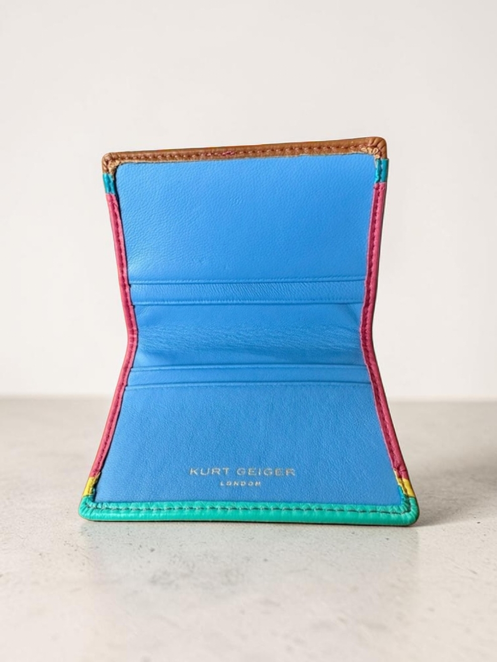 Kurt Geiger Kensington Multicolor Leather Bifold Card Wallet, NWT - Picture 3 of 4